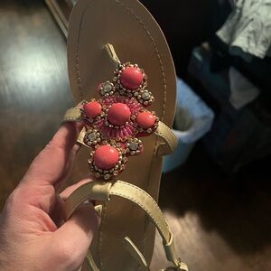 Gold and pink sandals
